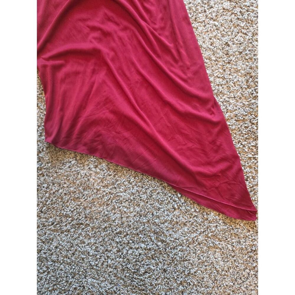 Charlotte Russe Burgundy Asymmetrical Halter Dress Size S - Picture 4 of 7